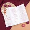 Otwierane menu weselne z motywami suszonych kwiatów - Dry Leaves, Sunset